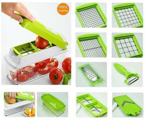 Multifunctional vegetable+fruit cutter slicer chopper