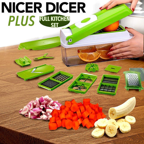 Multifunctional vegetable+fruit cutter slicer chopper