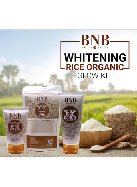 ✨✨BNB Rice [3 in 1] Whitening Brightening Glow Kit | Home Facial For Best Skin for Girls and Women✨✨